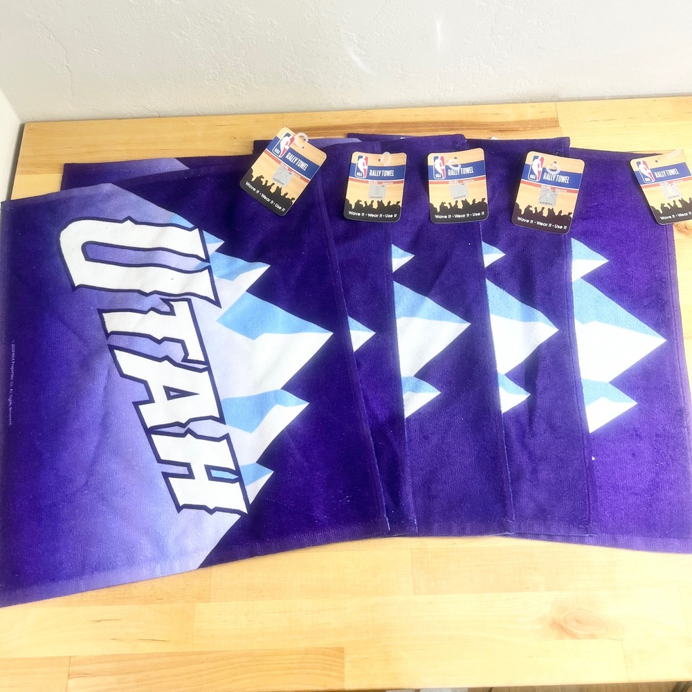 Utah Jazz WinCraft NBA Rally Towel Size 14x17 Purple Mountains Lot of 5 NEW